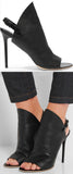 Textured Leather Mules