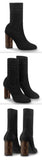 Silhouette Sock Ankle Boots, Black
