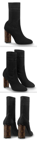 Silhouette Sock Ankle Boots, Black