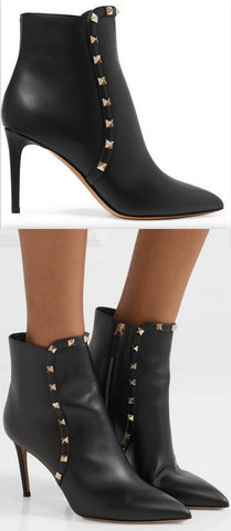 Studded Leather Ankle Boots