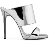 Metallic Stiletto Mule Slide - Silver, Rose Gold, Gold, Python Effect Gold