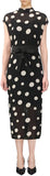 High-Neck Polka Dot Print Dress | DESIGNER INSPIRED FASHIONS