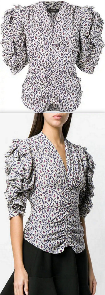 Floral Short-Sleeve Blouse | DESIGNER INSPIRED FASHIONS