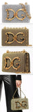 Crossbody Lurex Metallic Shoulder Bag with Chain Strap -Silver or Gold
