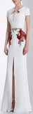 Embellished-Collar Floral-Embroidered Maxi Dress | DESIGNER INSPIRED FASHIONS