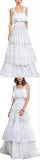 Sicilian Lace Cotton Batiste Long White Dress
