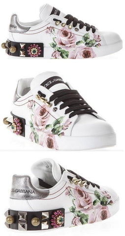 Rose Portofino Sneakers with Appliques