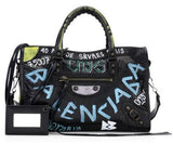 Small Classic City Printed Textured-Leather Tote