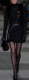 Black Curved-Zip Blazer