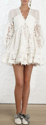 Corsage Embellished Mini Dress
