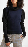 Ribbed-Knit Turtleneck Sweater, Blue