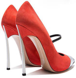 Red Suede Blade Pump - DESIGNER INSPIRED FASHIONS