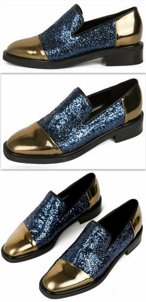 Metallic Glitter Loafers - DESIGNER INSPIRED FASHIONS