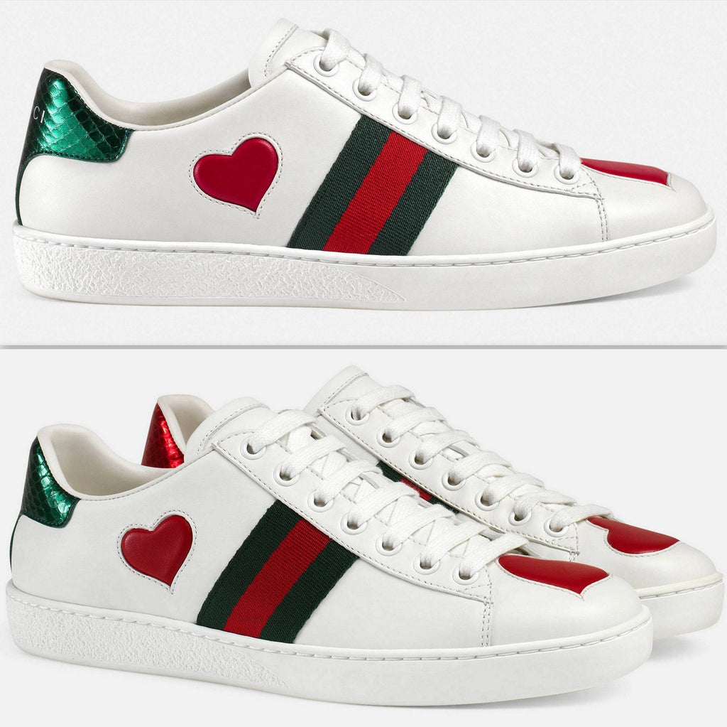 Ace Embroidered Low Top Sneaker - Hearts - DESIGNER INSPIRED FASHIONS