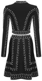 Studded Crop Top and Skirt Set
