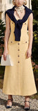 Button-Embellished Tweed Midi Dress