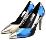 Metallic Patchwork Leather Pumps - DESIGNER INSPIRED FASHIONS