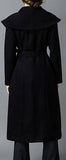 Capelet Wool Wrap Coat in Black - DESIGNER INSPIRED FASHIONS