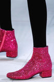 Glittered Leather Ankle Boot - (Fuchsia, Silver, Gold) - DESIGNER INSPIRED FASHIONS