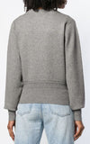Lace-Up Long Sleeve Sweater, Grey