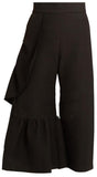 Revel Ruffle-Trimmed Cotton-Blend Trousers, Black