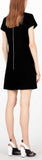 Black Short Sleeve Dress with Jewel Buttons