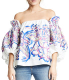 Off-Shoulder Blouson Sleeve Top