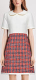 Tweed-Contrast Mini Dress