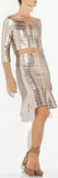 Sequined Stretch Top and Skirt Set