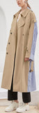 Striped Shirt-Back Trench Coat
