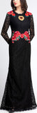 Rose Lace Maxi Dress, Black