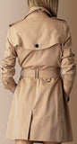 Double-Breasted Short Trench Coat in Apricot or Black - DESIGNER INSPIRED FASHIONS
