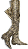 Gold Laminated Goatskin High-Boots