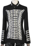 Chain Embellished Jacket in Black with Silver - DESIGNER INSPIRED FASHIONS