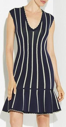 Striped Mini Bandage Dress - DESIGNER INSPIRED FASHIONS