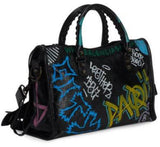 Small Classic City Printed Textured-Leather Tote