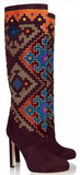 'Vicky' Suede & Velvet Knee Boots - DESIGNER INSPIRED FASHIONS