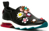 Flower-Embroidered Sneakers in Black or White - DESIGNER INSPIRED FASHIONS