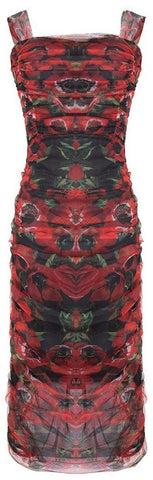 Ruched Floral Print Dress