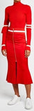 'Heart Whisperer' Rib-Knit Sweater with Stripes and Skirt Set