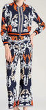 Printed Jacket & Flared Pant Set