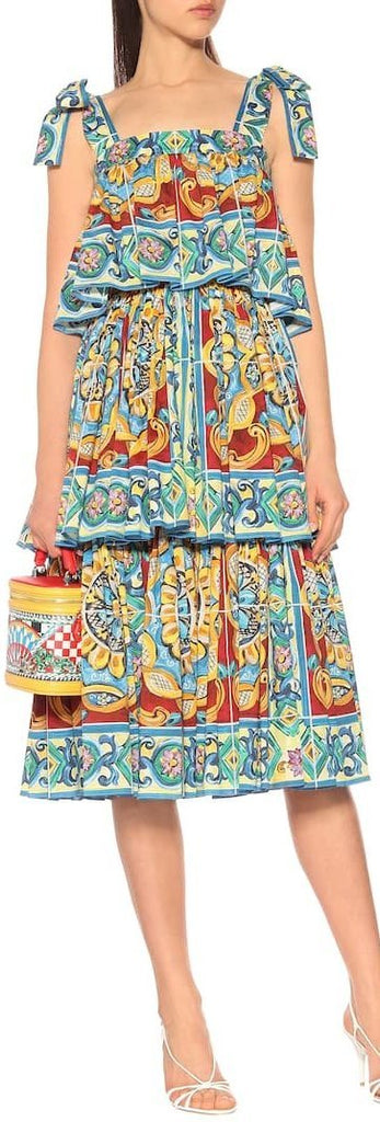 Tiered Majolica Printed Sundress