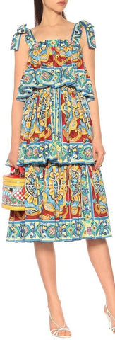 Tiered Majolica Printed Sundress