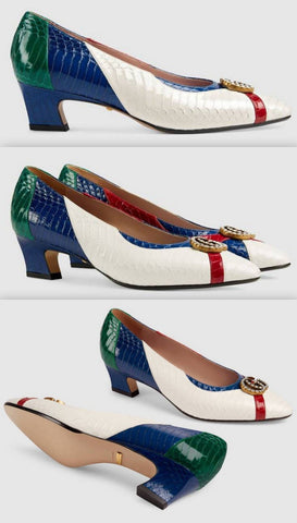 Snakeskin Pump with Crystal Double G