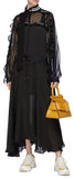 Sash-Tie-Neck Ruffle Dress