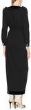 Ruffled Velvet-Trim Dress with Bow