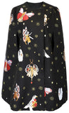 Embroidered Cape Coat