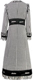 Houndstooth Fringed Coat