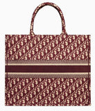 Book Tote Bag in Embroidered Oblique Canvas - Red or Dark Blue