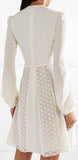 Lace-Paneled Crepe Dress